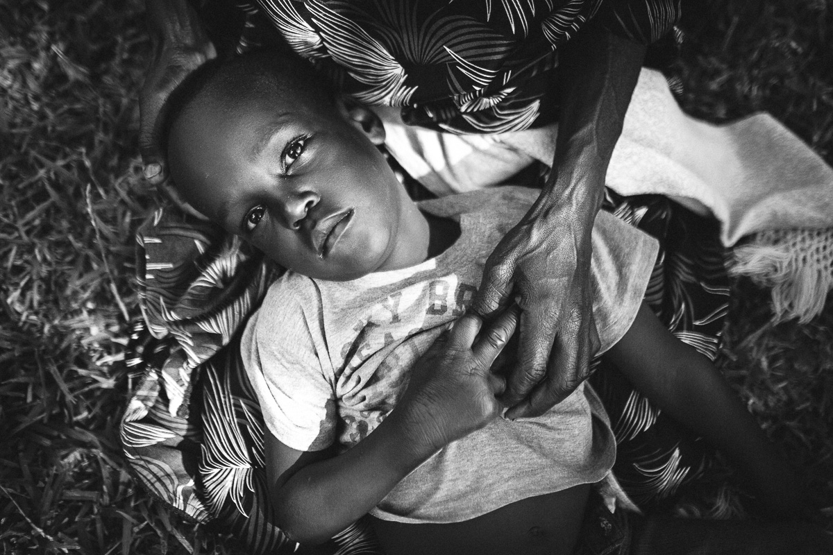 Sick boy in Uganda