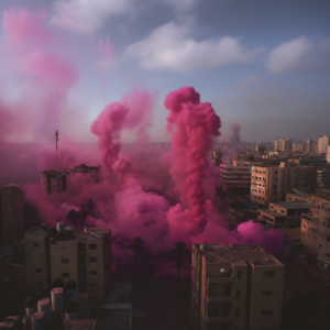 smoke bomb in city